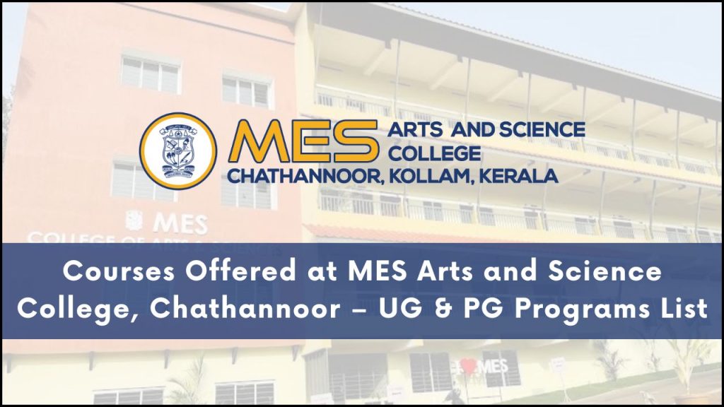 Courses Offered at MES Arts and Science College